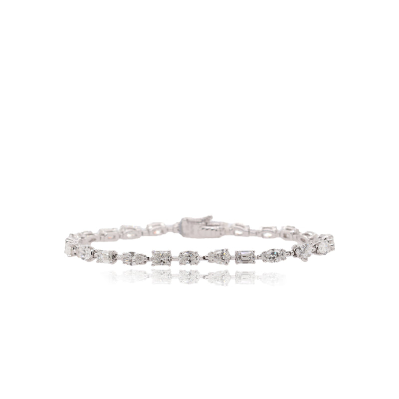 Love all diamond shapes? This bracelet is perfect for you! #believeinlove  #dunkinsdiamonds #diamonds | Tennis bracelet diamond, Diamond jewelry  designs, Diamond